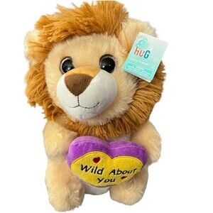 Hug Me Lion with Heart Wild About You Soft Plush Stuffed‎ Animal By Walgreen 11”